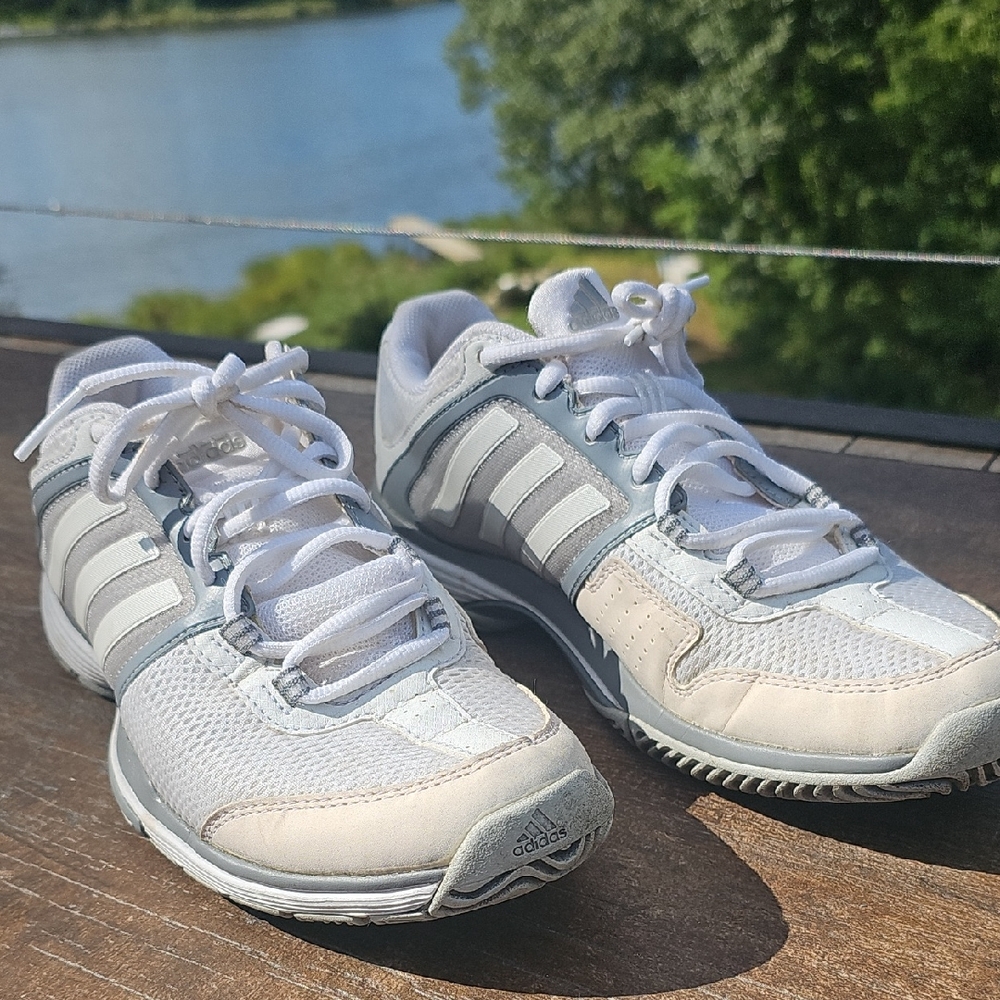 Adidas White and Gray Running Shoes
